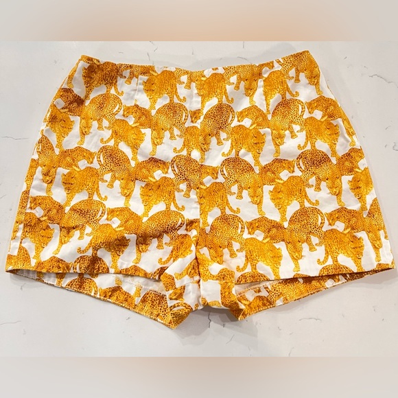 Rare Gianni Versace Versus Leopard printed Shorts White/ YellowXS.